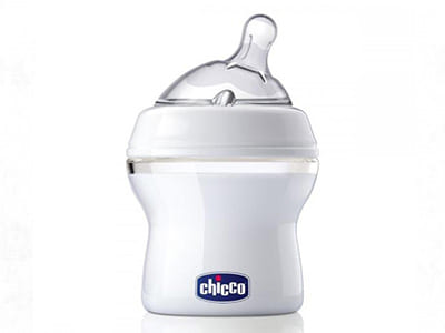Chicco Biberon NaturalFeeling 150ml,tetina din silicon inclinata, flux reglabil,0+luni