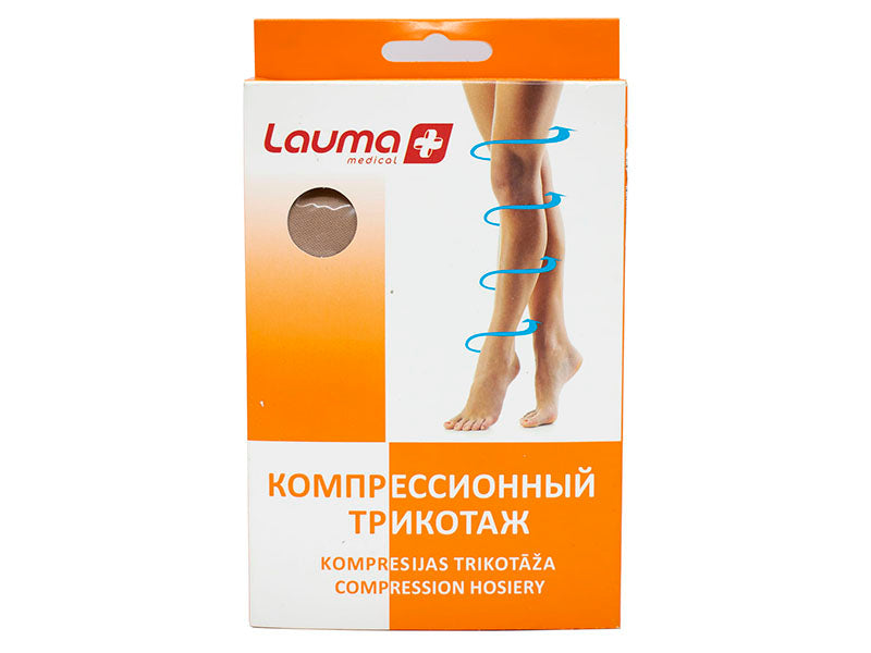 Компрессионные чулки Lauma Medical из хлопка, открытый носок, натуральный 3D, 2.Cc l