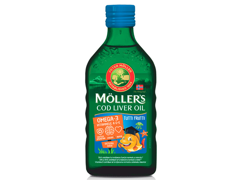 Moller's Cod Liver Oil Omega-3 sirop Tutti-frutti 250ml