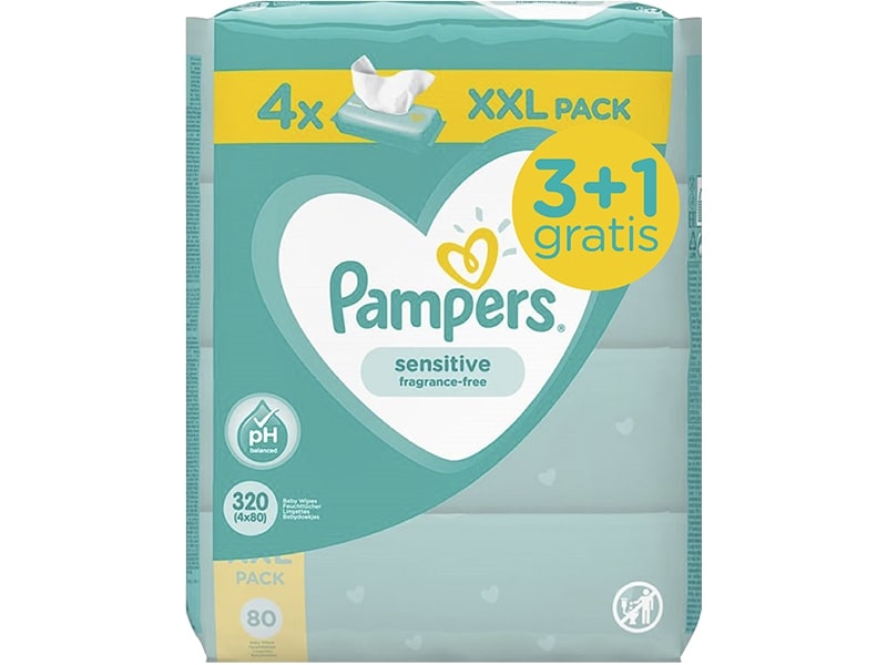 Pampers Serv. umede Sensitive N80 3+1
