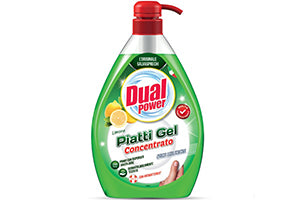 Dual Power Gel pt spalat vase cu dozator Lemon Green 1 L