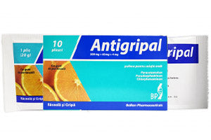 Antigripal Portocala 500mg/60mg/4mg pulb./sol.orala
