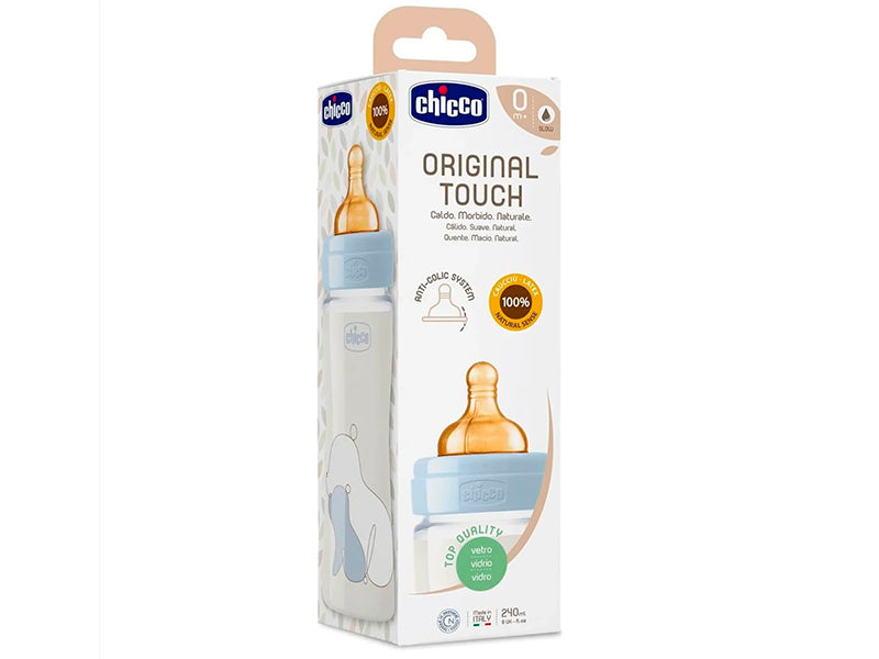 Chicco Biberon Original Touch sticla new- tetina din latex Boy 240ml 