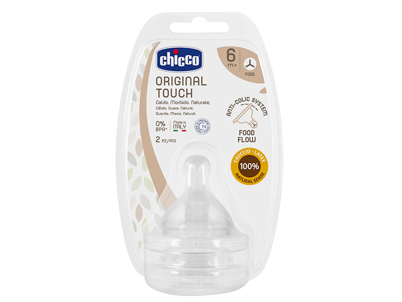 Chicco Tetina Original Touch 6M+ flux pu mincare Latex 2buc