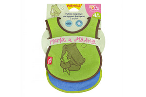 POMA Set de bavete Mama si bebe impermiabile cu lipici 4+  2 buc  (4416)