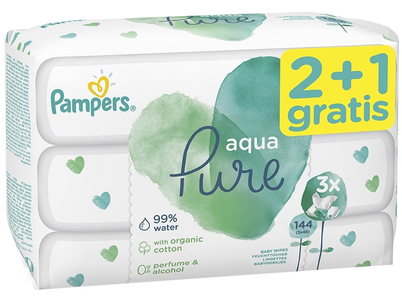 Pampers Serv.umede AQUA PURE 48 2+1 gratis