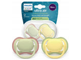 Philips Avent Ultra Air Suzeta din silicon Boy 18m+ 2 buc galben-verde (SCF349/50) pe Baza de Plante-80%