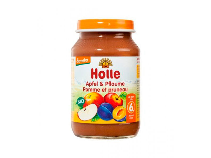 Пюре Holle яблочно-сливовое (с 6 месяцев) 190г 
