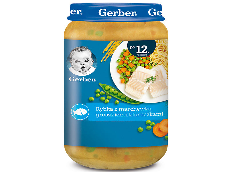 Gerber Junior Pireu Peste cu Morcov Mazare 250g