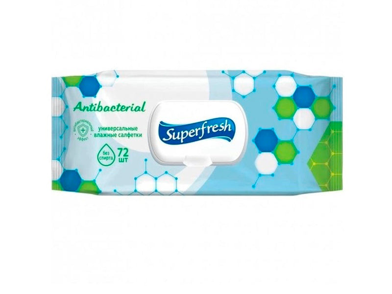 SuperFresh  Servetele Umede ANTIBACTERIALE, 72 buc.