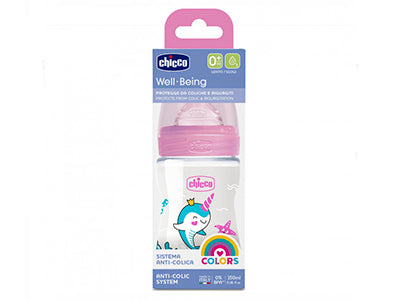 Chicco Biberon din plastic tetina din silicon 150 ml Girl (2021) 286111