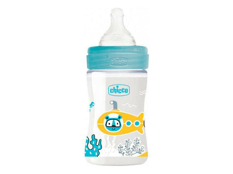 Chicco Biberon din plastic tetina din silicon 150 ml Boy (2021)