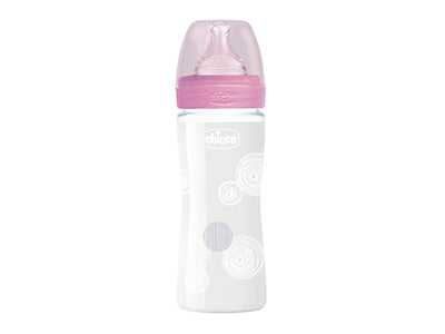 Chicco Biberon din sticla tetina din silicon  240 ml Girl  (2021) 287211