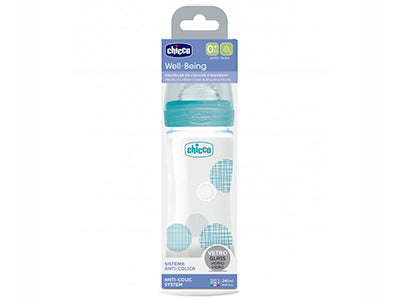 Chicco Biberon din sticla tetina din silicon  240 ml Boy (2021)