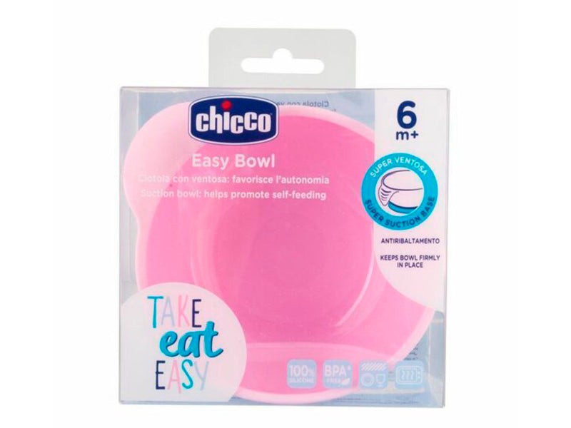 Chicco bol din silicon roz 6M+