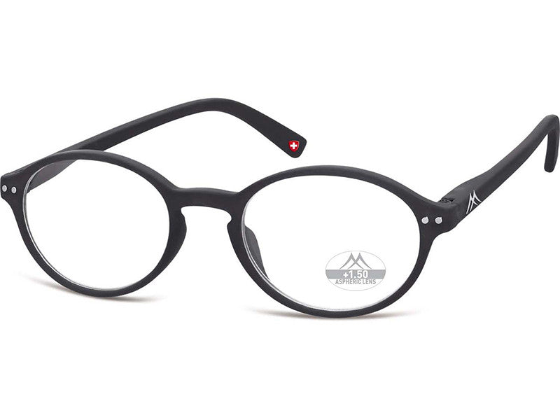 Ochelari de citit Montana HMR74 +3.00, Black, 51-20-145 din acetat, unisex, rotund + husa