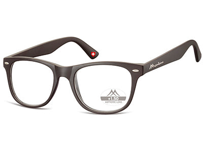 Ochelari de citit Montana HMR67 +3.50, Black, 53-19-147 din acetat, unisex, dreptunghiular + husa