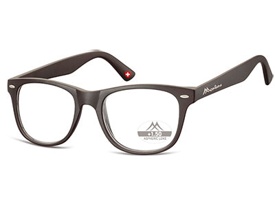 Ochelari de citit Montana HMR67 +2.50, Black, 53-19-147 din acetat, unisex, dreptunghiular + husa