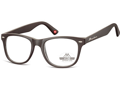 Ochelari de citit Montana HMR67 +2.00, Black, 53-19-147 din acetat, unisex, dreptunghiular + husa