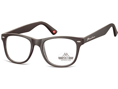 Ochelari de citit Montana HMR67 +1.50, Black, 53-19-147 din acetat, unisex, dreptunghiular + husa