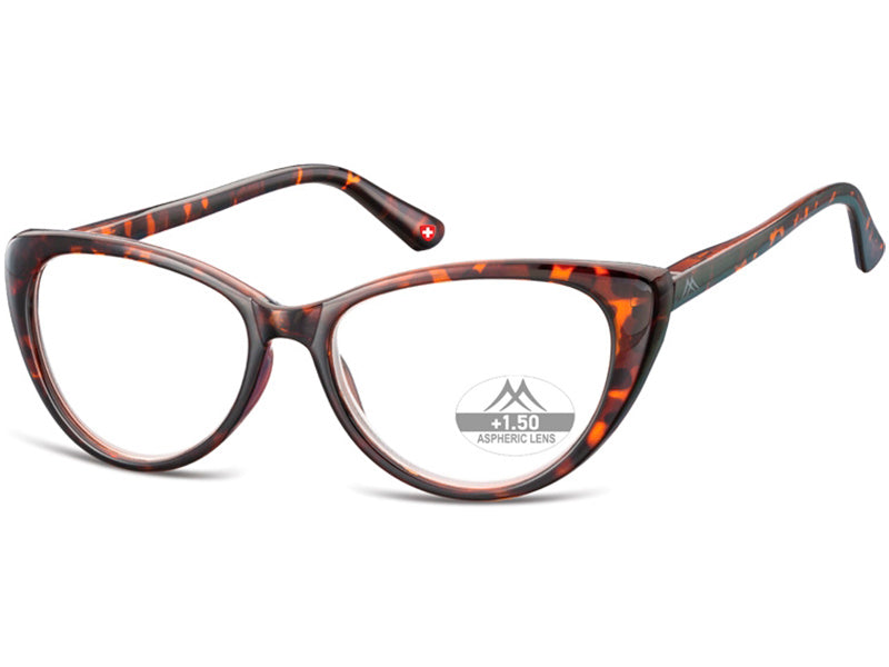 Ochelari de citit Montana HMR64A +3.00 2024, turtle, din Acetat, femei, cat eye + husa