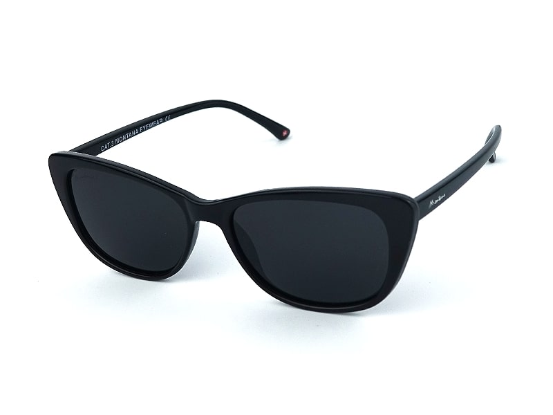 Ochelari de soare Montana MP42 54-15-141, din acetat, femei, butterfly, Black + husa moale