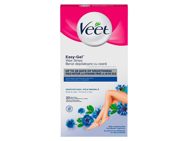 Veet Benzi ceara rece pentru corp piele sensibila Easy-Gel, 20 benzi