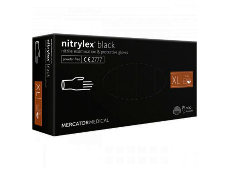 Manusi n/s pentru examinare din nitril fara pudra netede N10 (XL) negru 100