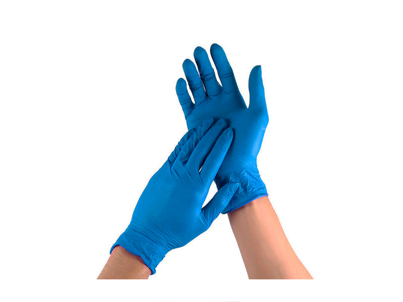 N/S Гладкие неопудренные нитриловые смотровые перчатки N8 (M), синие 100
