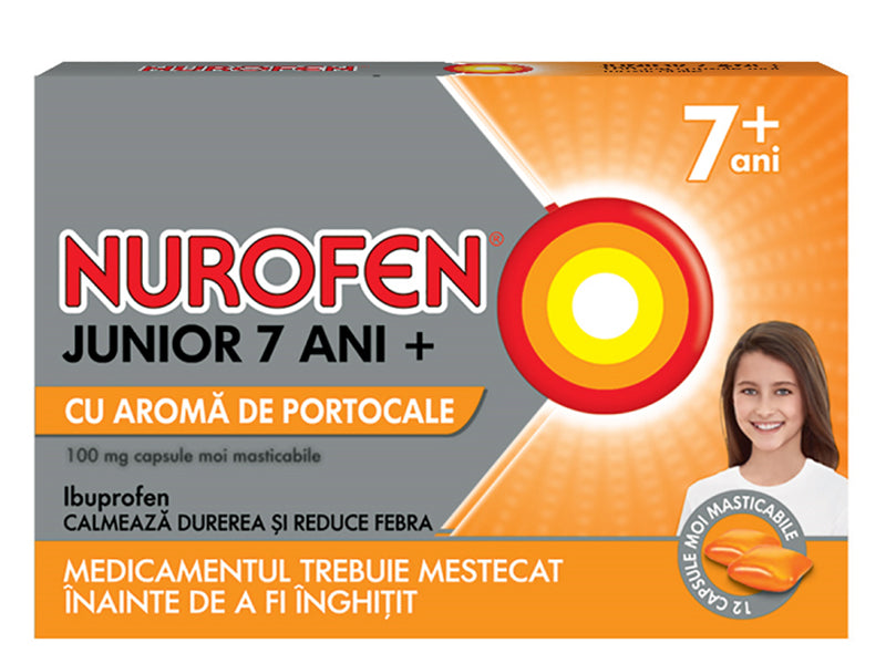 Nurofen Junior 7 ani+ 100mg caps.moi.