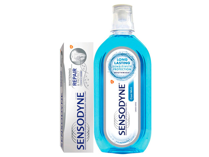 Sensodyne Pasta de dinti Repair&Protect 75ml+Apa de gura Cool Mint 500ml Gratis
