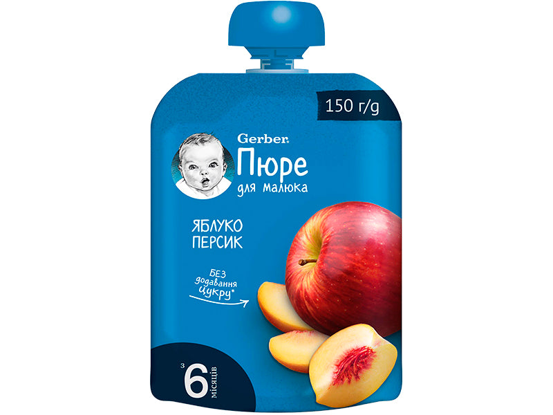 Gerber Pireu Mere Piersici 150g pauch