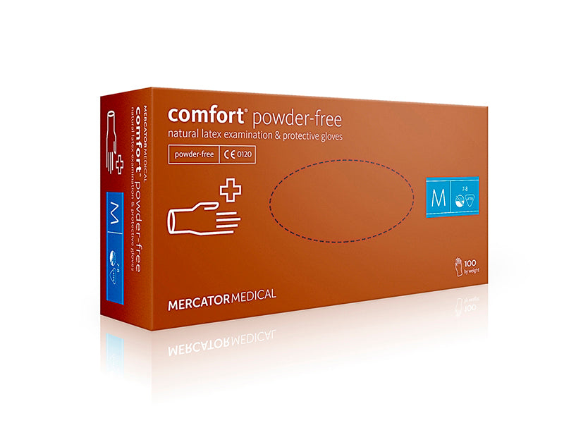 Manusi n/s pentru examinare din latex fara pudra texturate N8 (M) COMFORT