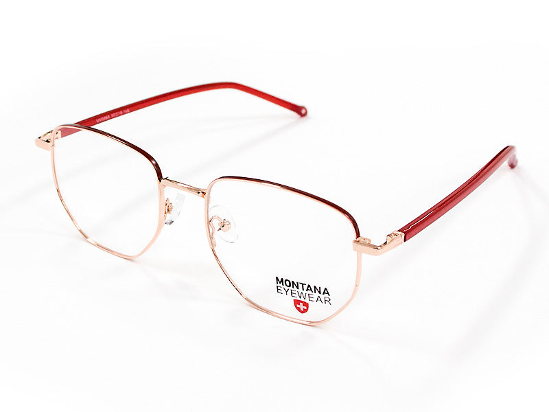 Rama optica Montana MM588A, din metal, pink gold/matt red + husa