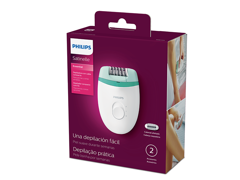 Philips PC Epilator compact Philips Satinelle, cu fir, setari 2 viteze BRE245/00