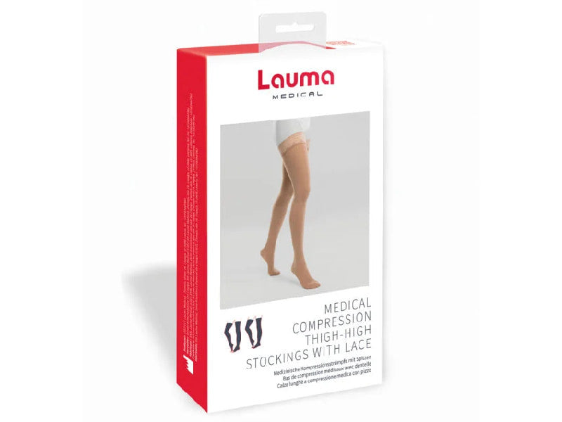 Lauma Colanti compresivi, bumbac, dantela, virf deschis, natural 2K, 2.Cc (AG306)