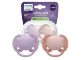 Philips Avent Ultra Soft Suzeta din silicon 6-18m roz-mov2 buc (SCF091/43)pe Baza de Plante-80%
