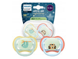 Philips Avent Ultra Air Nighttime Suzete din silicon 0-6m 2 buc lenes-tigru (SCF376/24) pe Baza de Plante-80%