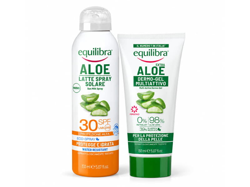 Equilibra Aloe PROSUN-UV Laptisor spray protectie solara SPF 30+ 150ml + Cadou Aloe Vera Gel calmant 98%  50ml