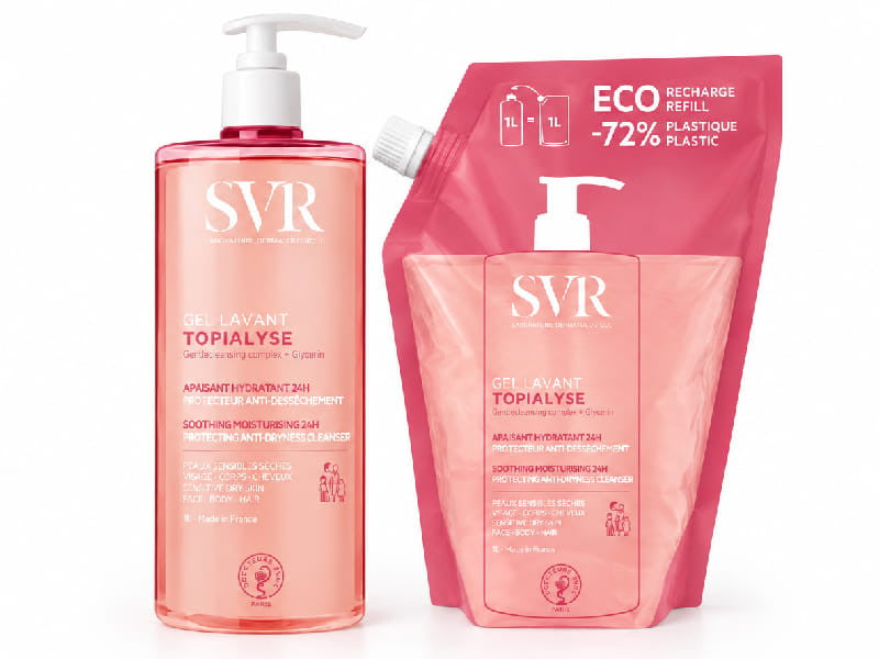 SVR Topialyse НАБОР Очищающий гель для тела и лица 1000 мл + рефилл 1000 мл