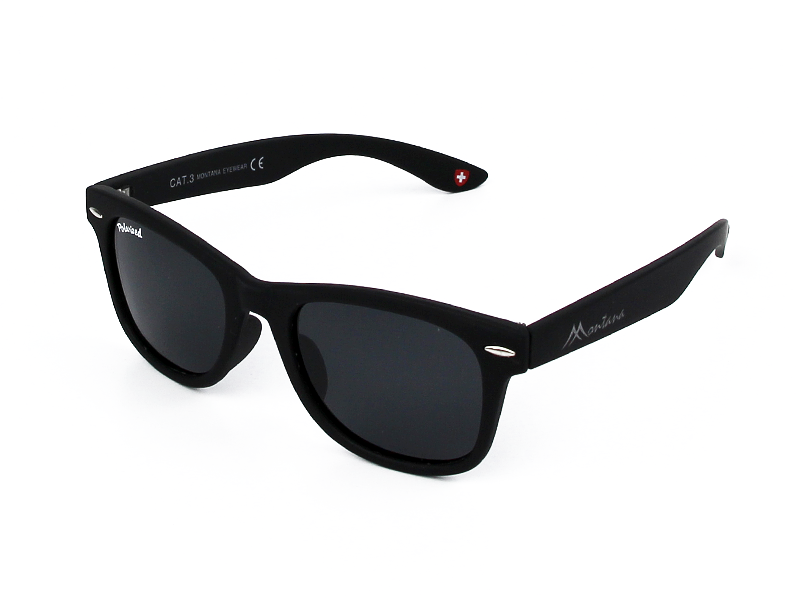 Солнцезащитные очки Montana 967, детские, черные + футляр