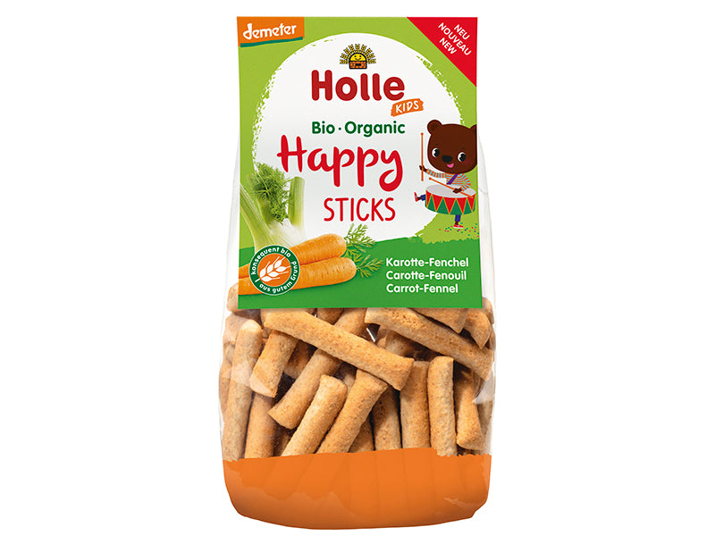 Палочки для еды Holle Bio Organic из пшеницы полба с морковью и фенхелем (3 года+) 100г