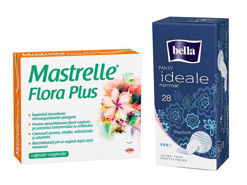 Вагинальные капсулы Mastrelle Flora Plus N10 + абсорбенты Bella Panty Daily N28 в подарок