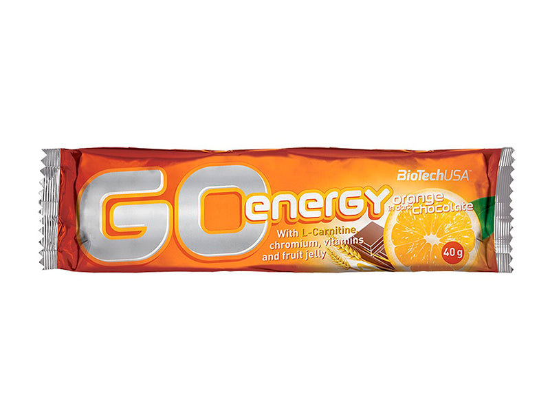 Biotech Batonas energizant Go Energy 40g dark cicolata neagra-portocala
