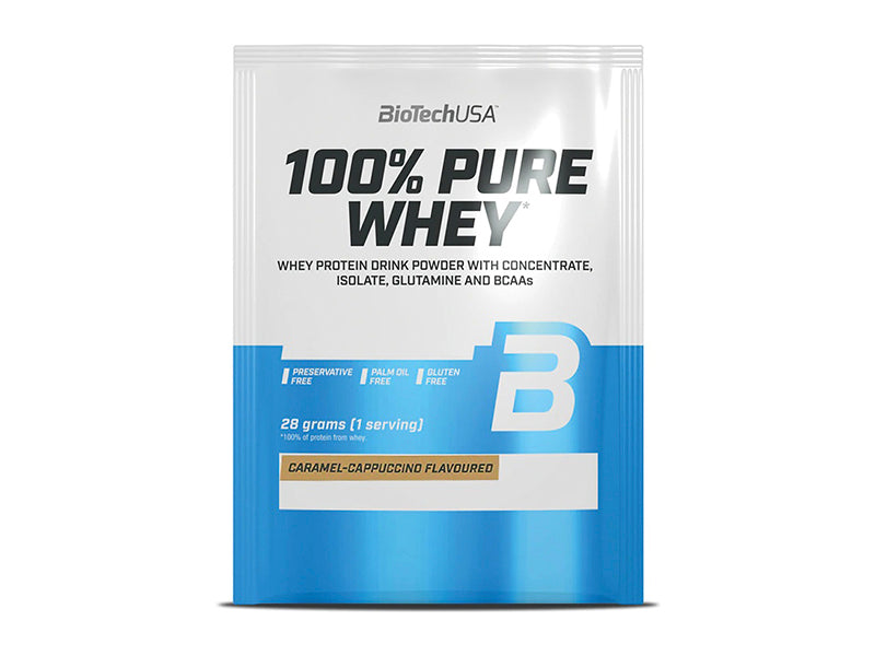 Biotech Pudra proteica 100% Pure Whey 28g caramela-cappuccino