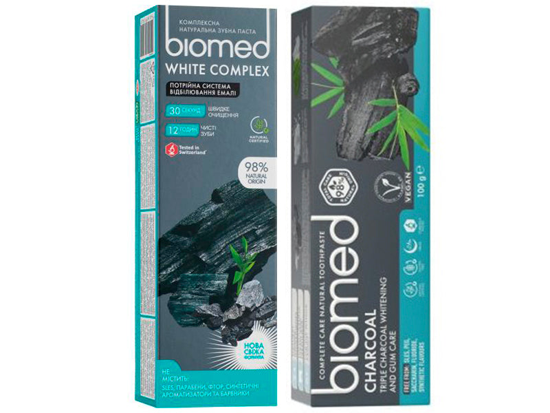 Набор зубных паст Splat Biomed белый комплекс 100мл+Черный-50%