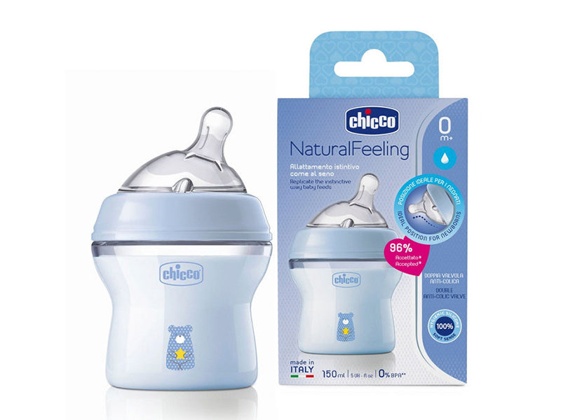 CHICCO biberon NaturalFeeling plastic Blue 150ml 0+ 813112