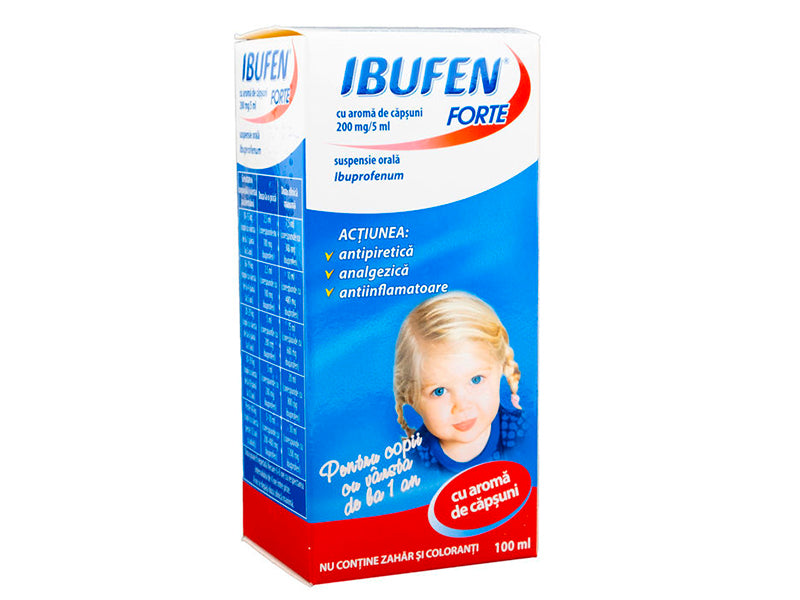 Ibufen Forte 200mg/5ml susp.orala Capsuni 100ml