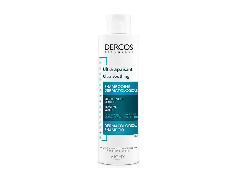 Успокаивающий шампунь Vichy Dercos Ultra Calming для нормальных и жирных волос 200мл