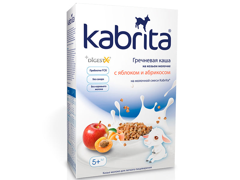 Каша Кабрита Гречневая на козьем молоке с яблоками и абрикосами с 5 месяцев 180г